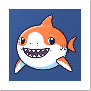 Baby orange shark, cartoon Posters and Art